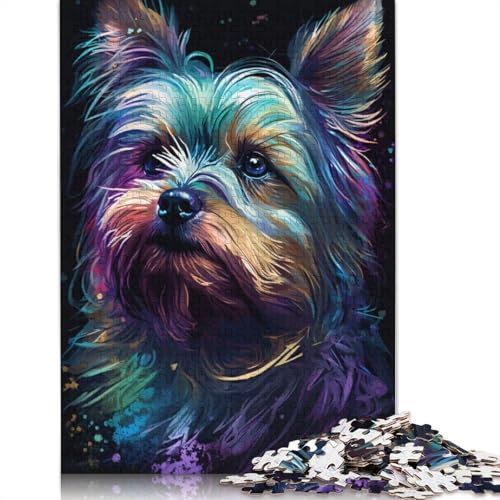 Jigsaw Puzzle For Kids Yorkshire Terrier Dog 1000 Piece Jigsaw Puzzles Cardboard Jigsaw Puzzle for Adults & Kids Age 12 Years Up Educational Game Challenge Toy 38x26cm