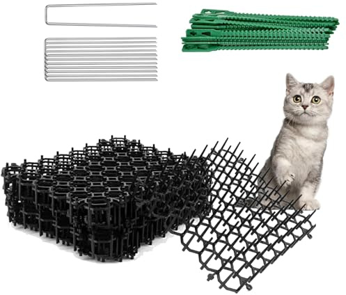 Kattavskräckande matta, Ompinda 12-pack 20,3 x 15,2 cm kattavvisande barriär med spikar katt-scat-matta för inomhusmöbler eller växt, utomhus trädgårdsstaket