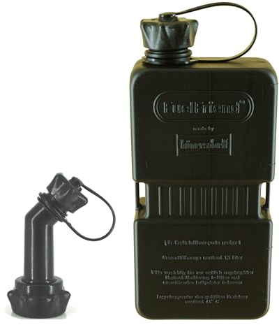 FuelFriend®-PLUS EXTRA STRONG PURE BLACK max. 1,5 Liter - Klein-Benzinkanister Mini-Reservekanister + Füllrohr verschließbar