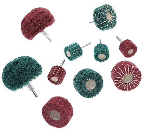 SOLUSTRE 10pezzi Tamponi Abrasivi Per Lucidatura Ruote Di Tamponi Abrasivi Mola Lucidante Per Trapano Kit Per Lucidatura Alluminio Accessorio Per Trapano