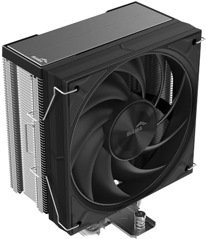 Dissipatore Aria SAMA A40E, 4 Heatpipe, PWM 120mm, 240W, Intel/AMD, Argento | Torre Singola con Ventola ad Anello Guida Silenziosa, Design Compatto
