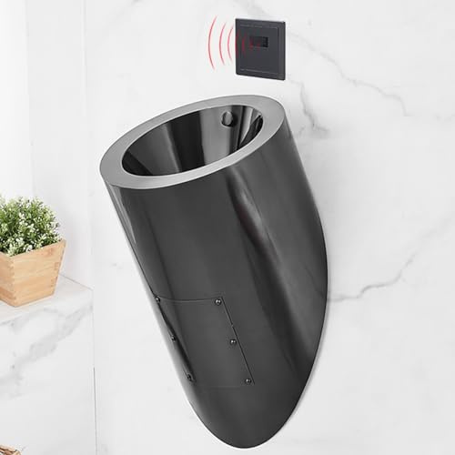LJTHUU Urinario, Urinarios de Pared con Descarga para Hombres, Inodoro de Acero Inoxidable 304, Urinario doméstico/Comercial para Adultos, Urinario Sanitario público para Hombres