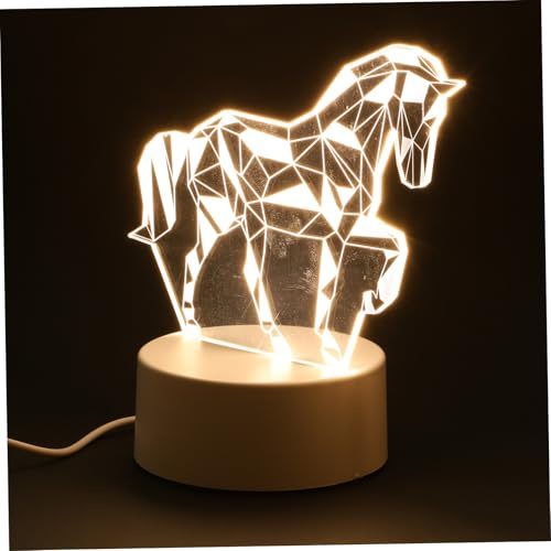 HONITANO Lámpara de Noche 3d Forma de Animal Color Claro USB | Acrílico y Abs, Iluminación Cálida para Dormitorio, Decoración Exquisita, Obsequio para Mujeres