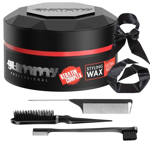 Anibaeli Edge Laying Bundle with Gummy Styling Gel Ultra Hold + Edge Comb & Brush Set + Satin Head Tie Bundle – Ultimate Hair Styling Kit for Sleek, Long-Lasting Hold and Frizz-Free Edges