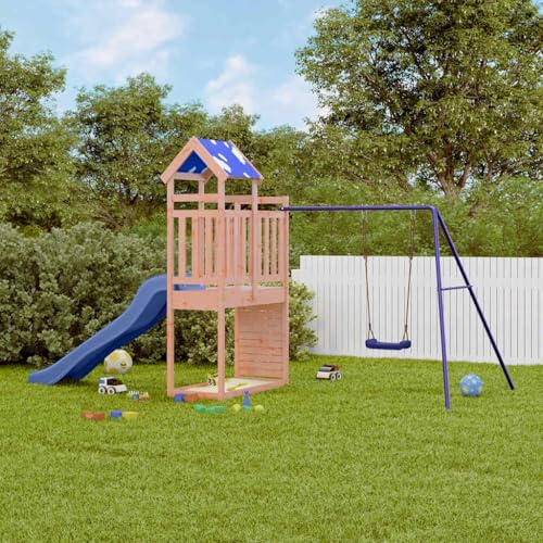 Genérico Parque Infantil de Exterior Madera Maciza Douglas3156935,Juegos y Juguetes,Estructuras para Juegos al Aire Libre,Columpios y estructuras de juegos-3279185