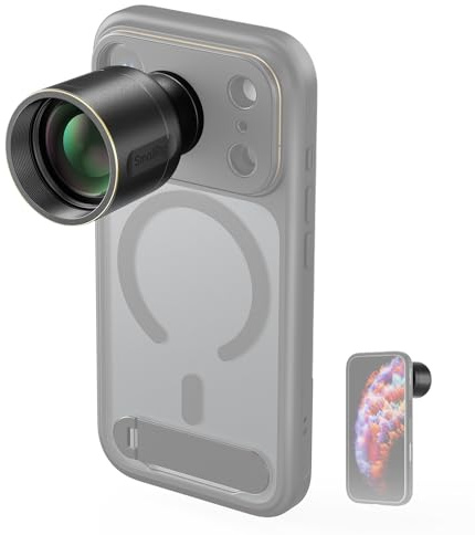SMALLRIG 2X Telephoto Lens for iPhone 17/16/15 Pro Max, 2x Magnification HD Lens with T-Mount for Phone Case, Compatible with Smartphone 4x/5x/8x Telephoto Camera - 5920