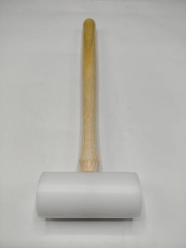 Plastic Hammer Set of 3 – Round, Wedge, and Straight Head Nylon Mallets Jewelry Making, Leatherworking & Craft Tools with Wooden Handles (Round on Both Sides)