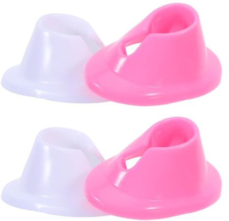POPETPOP Lot de 8 Supports à Vernis à Ongles en Silicone Antidérapant, Porte-flacon pour Manucure, Organisateur de Vernis Gel, Présentoir Compact Blanc et Rose, Salon et Usage Maison