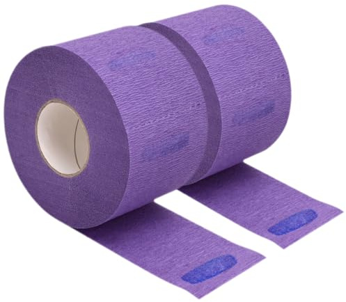 Genérico Tiras de Papel Desechables para Cuello 2 Pcs Color Púrpura, Accesorio para Peluquería y Barbería, Protección contra Tinte y Cabello Suelto, Ajuste Cómodo y Uso Profesional