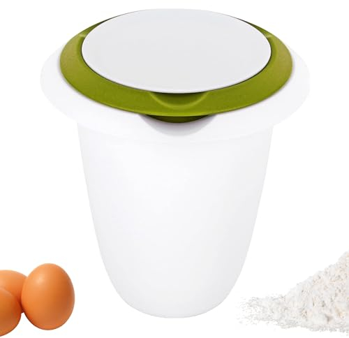 Westmark Recipiente para batir con tapa de dos partes, 1 l, Con pico, Plástico, Blanco/verde manzana, 3151227A