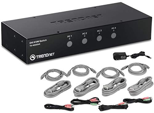 Trendnet Kit switch KVM DVI a 4 porte, TK-422DVK