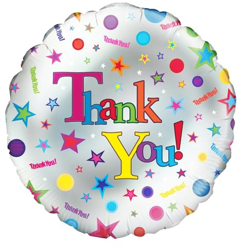 Suki Gifts S9022874 Danksagung Thank You Folienballon Helium, mehrfarbig