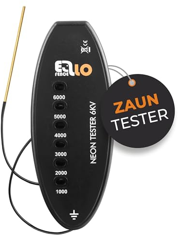 Ellofence LED Weidezaunprüfer | Weidezaun Prüfgerät ohne Batterie | Die LED-Anzeige macht die Zaunspannung auf einen Blick sichtbar | Robust, witterungbestädig und mit 6-fach LED Anzeige