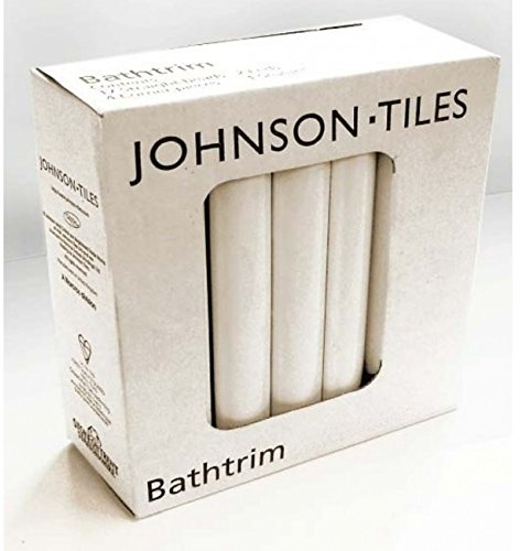 White Gloss Tile 6ft x 23mm (1.8m), Ceramic White Bathtrims / Quadrant Sets Tiles, Per Pack