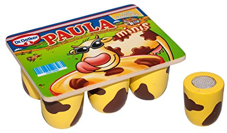 Tanner - Der kleine Kaufmann DEKO Dr. Oetker Paula Minis (Kaufladenzubehör, 6er-Pack, aus Holz, scannbar) 0992.7