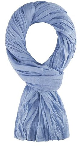 ALLEE DU FOULARD Bufanda Fular Pañuelo Estola Chal 100% Algodón – Azul Aciano - Tamaño 200 X 110 CM – Mujer y Hombre - Cómodo y Ligero