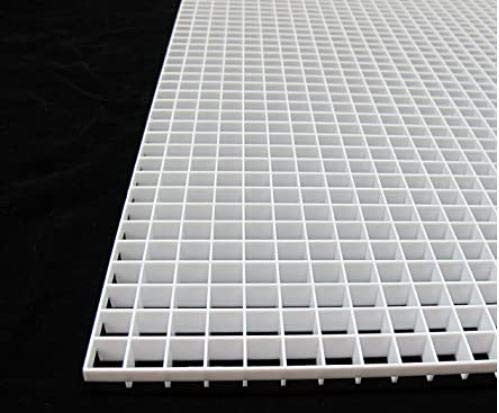 Fluorolite Plastics| Egg Crate Panel|Polystyrene| Color -White| Nominal 2x4 OR Cut to Size with 1/2 x 1/2 x 3/8 Cell Size (2 Pack)