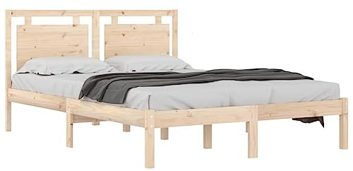 vidaXL Massivholzbett Doppelbett Holzbett Bettgestell Lattenrost Bett Schlafzimmerbett Bettrahmen Schlafzimmermöbel Kiefer 160x200cm