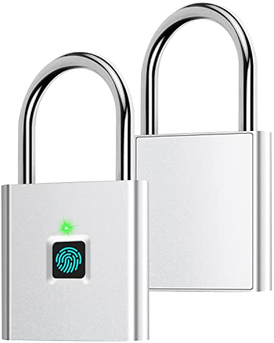 Candado de huellas dactilares, AICase Bluetooth Cerradura APP Desbloqueo, candado inteligente, bloqueo biométrico sin llave adecuado para bicicleta, casillero escolar, candado de casillero de gimnasio