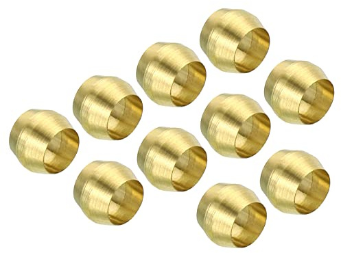 PATIKIL 4mm Rohr AD 50Pack Messing Kompression Hülsen Zwingen Messing Zwinge Fitting Messing Kompression Fitting Sortiment Kit für Luft Wasser Gas Rohr