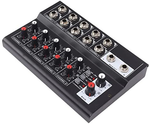 10 Channel Compact Studio Mixer, MIX5210 Portable Sound Mixer Digital Mixer for Home Studio Recording 100-240V (UK Plug)