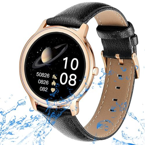 Smartwatch Damen Herren IP67 Wasserdicht Fitnessuhr Sportuhr Bluetooth-Anrufe mit 1.1''Touchscreen Herzfrequenz-Schlafmonitor 7 Tage Lange Akkulaufze Itmehrfach Sportmodi Schwarz
