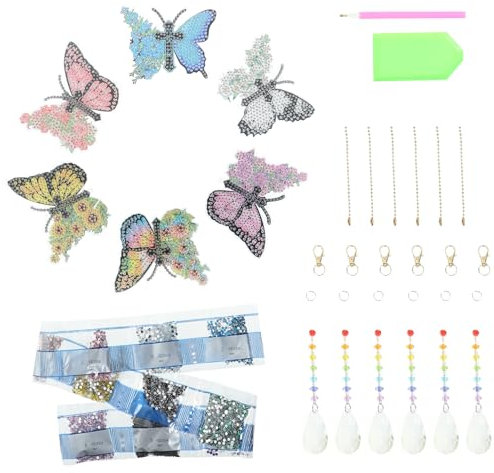 YARNOW Schmetterling Windspiel Diamanten Strasssteine Zum Selbermachen Einzigartige Heimdekor Für Fenster Balkone Wände Oder Pflanzen