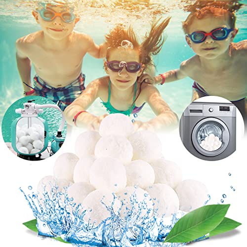 vewicokop Filter Balls Pool 1300g, Polysphere Filterbälle für Sandfilteranlagen, Poolfilterballchen Können Ersetzt 46kg Filtersand für Schwimmbad, Aquarium, Filterpumpe, Sandfilteranlage