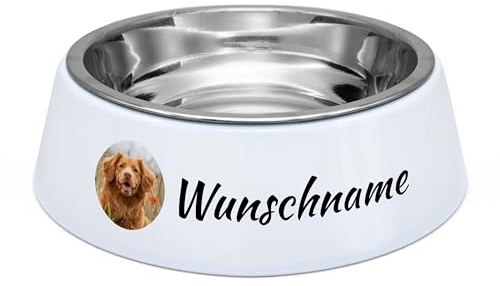 PhotoFancy® - Futternapf mit Foto selbst gestalten - Hunde-Fressnapf mit eigenem Motiv Personalisieren und Bedrucken - Layout 2