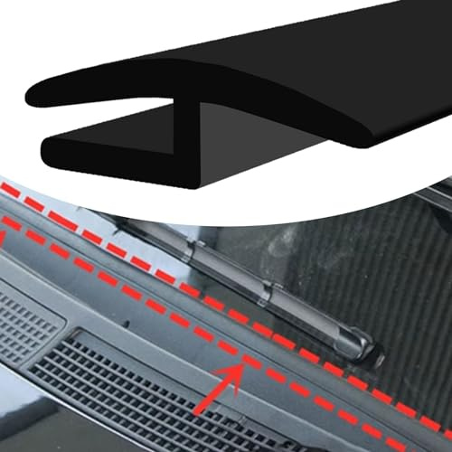 QBOONPT Windshield Cowl Rubber Seal Strip, 1.7M/5.6Ft Car Front and Rear Weatherstrip Sunroof Sealing Strips, Universal Vehicles Self Adhesive Cuttable Sealing Strip for Most Cars Trucks SUVs