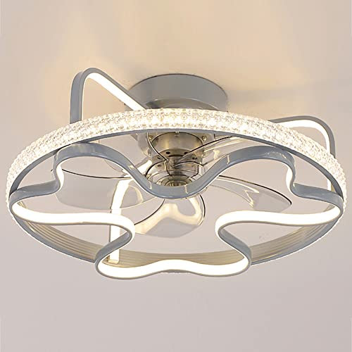 entyze Modern Creativity 3 Speed Ceiling Fan with Light and Remote Control,148W Room Modern Reversible Ceiling Fan，Ceiling Fan Living Room，Silent Dimmable Led Ceiling Fans with Lamp/Grey