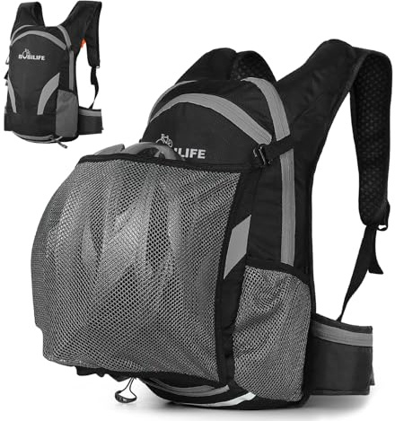 Zaino da ciclismo da bicicletta, impermeabile, per ciclismo e pendolari, leggero, con supporto in rete per casco, uomo e donna