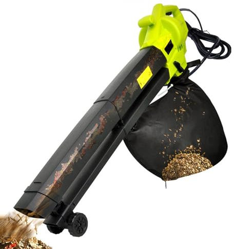 Soffiatore Per Foglie, Aspiratore E Trituratore 3 In 1,Soffiatore Da Giardino Da 3000 W Con Tracolla E Ruote, Sacco Per Raccolta Foglie Da 40 L | Rapporto Di Triturazione 16:1 | 270 Km/H |2,9 Kg,30M