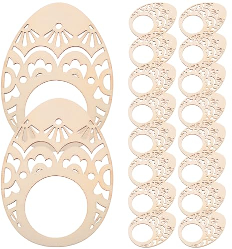 Cabilock Ostern Serviettenringe 20 Stück Holzförmige Serviettenschnallen Osterdekoration Party Ornamente Elegante Serviettenhalter