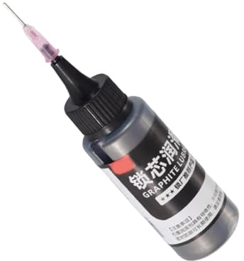 Lubricante para cerraduras de grafito, Grafito para cerraduras - Lubricante en polvo de grafito natural de 50 ml | Polvo lubricante de bloqueo multifuncional portátil con diseño de tubo de aguja