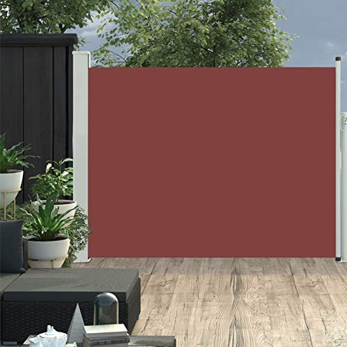 Iiaky Toldo Lateral retráctil de jardín toldos Exterior terraza toldo retractil Exterior marrón 140x500 cm