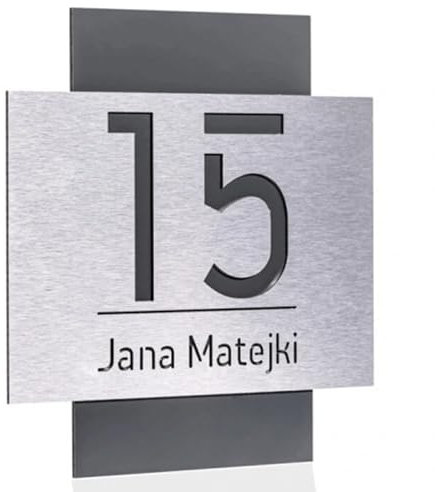 PRINTIMA 32x32cm Personalisiert Hausnummer aus Edelstahl- Hausnummernschild in Anthrazit RAL 7016 aus Wetterbeständigem, Uv-Beständig & Umweltfreundlichem Material - Eine Funktionale & Stilvolle