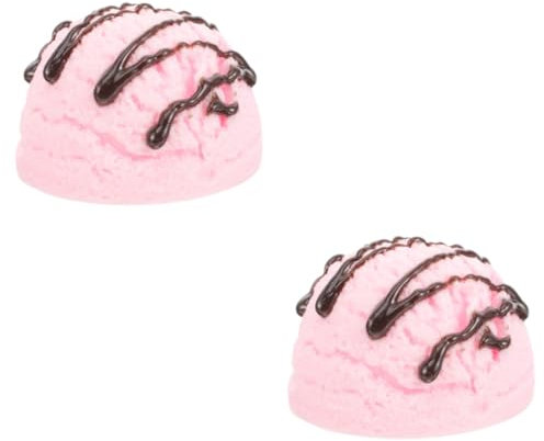 Vaguelly 2pcs Fake Ice Cream Scoop Model Lifelike Dessert Photography Prop Bright Imitation Ice Cream for Party Decoration and Food Display Adorable Food Prop