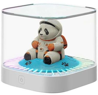 3D Memoblock Kunstkalender 2025, Astronautenzeitmesserkalender, Abreißkalender 2025 Tischkalender mit LED-Lichtern, Zeitmesserkalender, kreativer Tischkalender