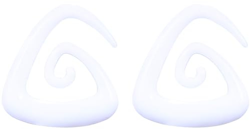 1 Paar Weiß Dreieck 8 mm(0 G) Acryl Dehnspiralen Plugs Tunnel Kegel Dehnungsschnecke Acrylkegel Dehnschnecke Set Ohrringe Dehnstab Piercing Spirale Ohr Expander Frauen Herren