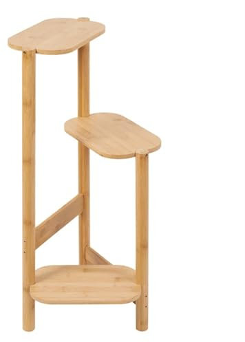 Porte Plante Support d'angle for Plantes à 3 Niveaux, étagère en Bambou for Plantes, Support for Pot, échelle for Plantes d'intérieur, présentoir for Fleurs(Natural Wood)