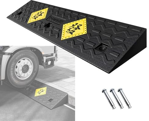 Bordsteinrampe aus Gummi, 9 cm Hohe Schwellenrampe, rutschfeste Rollstuhlrampen, Autorampen, Auffahrrampe. Ideal für Laderampen, Gehwege, Garagen