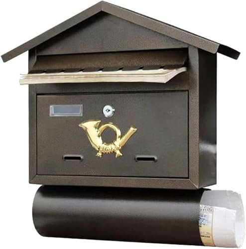 FLTRGO Boîte aux Lettres Murale, boîte aux Lettres Murale, boîte aux Lettres Murale, Look boîte aux Lettres avec Porte-journaux, boîte aux Lettres extérieure étanche pour Colis ~/