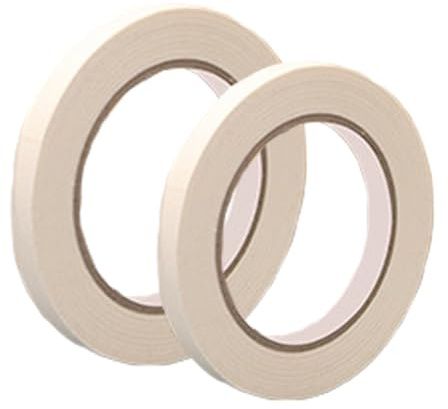 lafomukea 2 Rolls Masking Artists Tape 10mm x 100m, Acid-Free Self-Adhesive Tape, Artist Tape for Painting Office, Crafts & more, Drafting Art, Decorators Professional (White)