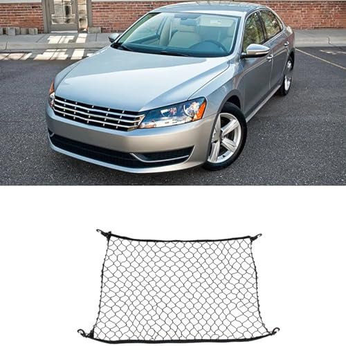Gepäcknetz Auto für VW Passat Nms 2012-2022, Gepäcknetz -Kofferraumnetz -Kofferraum Netz -Kofferraumnetz Auto, Mit 4 Massiven Haken -Elastischer Rand Hält Lasten Fester