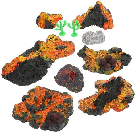 Generisch 1 Satz Vulkan-Modell Vulkan-Bausatz Lavalampen Lava Lampe Aquariumdekorationen Modellvulkan für Vulkandekor aus Kunststoff gefälschte Vulkanverzierung Vulkanmodell PVC
