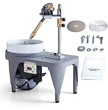 Esmeriladora de Banco, Máquina de tallado de gemas de 180W, pulidora de Jade de 2800RPM con manipulador facetado, equipo de procesamiento de joyas de piedras preciosas de 110V, para moler, pulir y ta