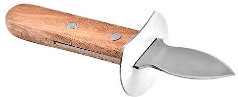 Mobestech 1pezzi Apriostriche in Acciaio Resistente Utensile Per Ostriche Manico in Legno Taglierina Per Molluschi e Gusci