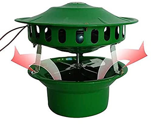 Chimney Exhaust Fan Fireplace 80W Electric Fireplace Fireplace Extractor for Barbecue Hut Fireplace Stove Oven (Green)