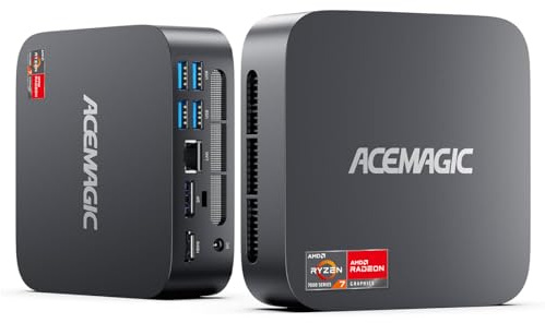 ACEMAGICIAN K1 Mini PC, Ryzen 7 7730U (aggiornato 5825U/7430U) fino a 4,5 GHz, 16 GB RAM 512 GB SSD Micro Computer Supporto 4K, PC desktop con WiFi6/BT5.2/Pre Win11Pro, Business Home Office Casual
